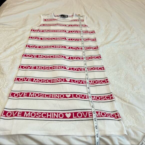 Love Moschino NWT Abito Logo Stripe Sleeveless Dress size 6 - Picture 10 of 15